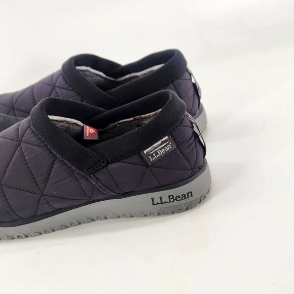 L.L. Bean Ultralight PrimaLoft Slip On Shoes Womens M Black Waterproof Slippers - Picture 5 of 8